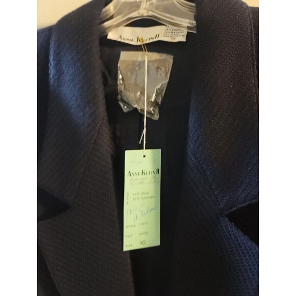 anne klein ii Vintage Wool Cashmere Jacket Coat Size 10. Nwt. Navy Blue. - Picture 8 of 14